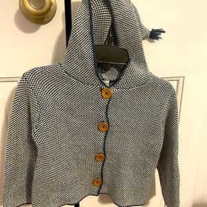 NWT Stem Baby Organic Cotton Navy/White 18m hoodie